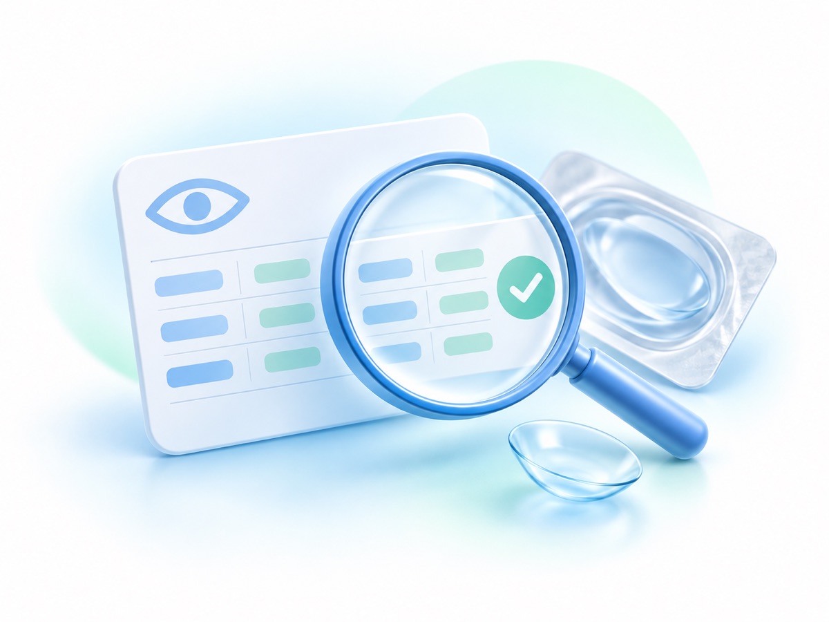 Lens prescription matching visual