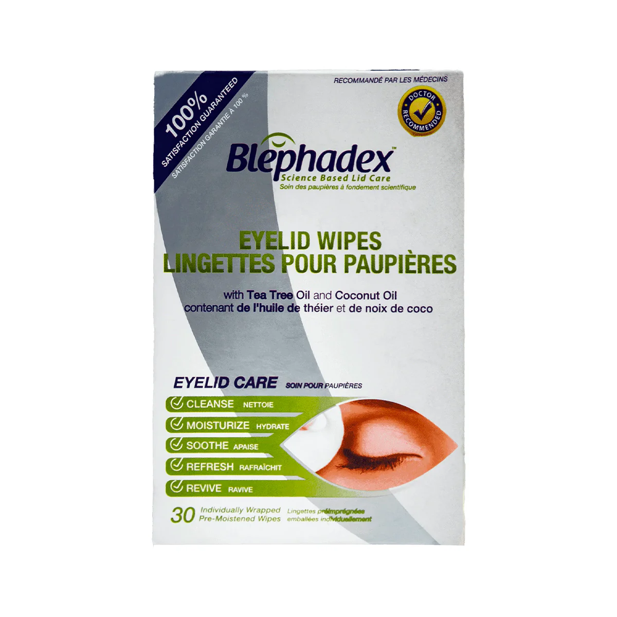 Eyelid Wipes w/ Tea Tree & Coconut Oil (30ct)