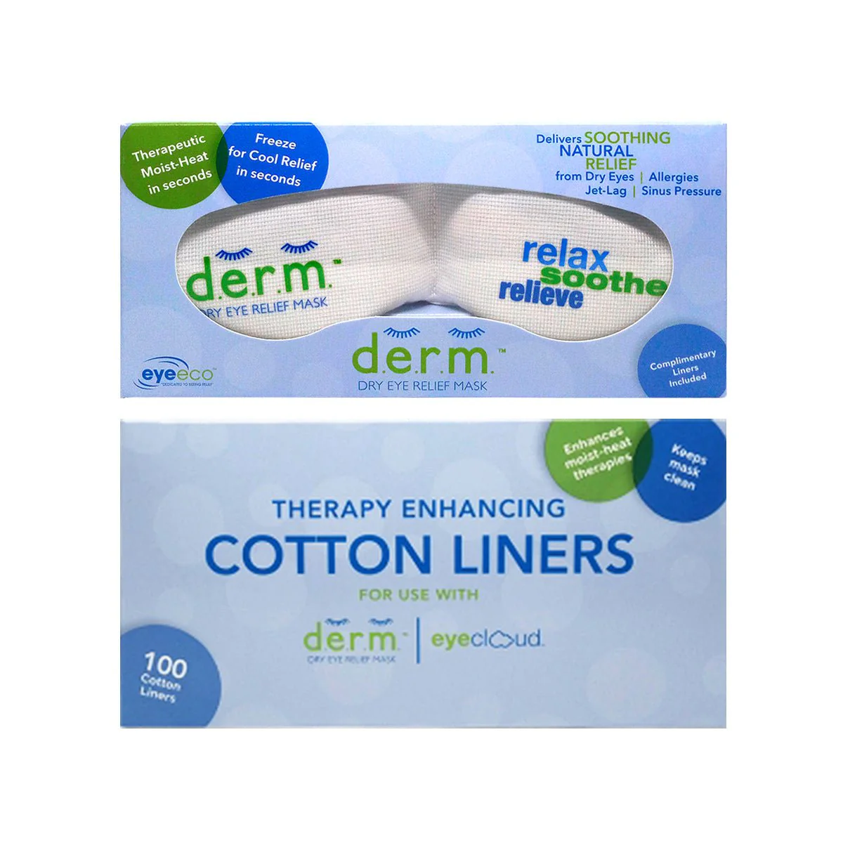 Product photo of EyeEco D.E.R.M.™ Dry Eye Relief Mask & Replacement Liners Bundle