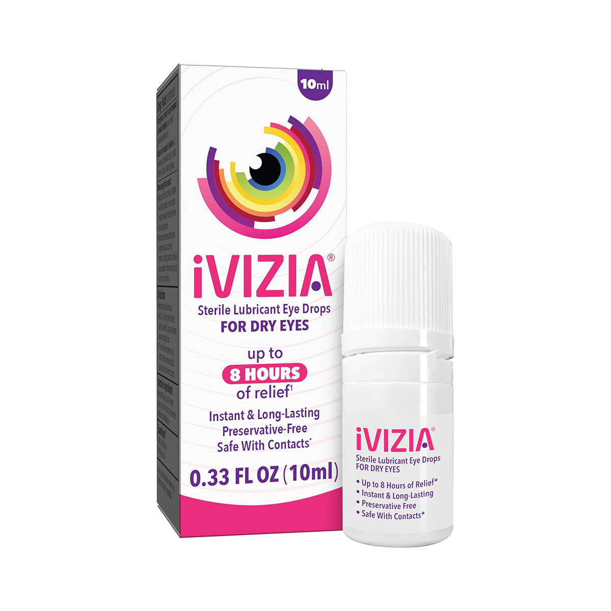iVIZIA preservative-free sterile lubricant eye drops in a 10ml multi-dose bottle