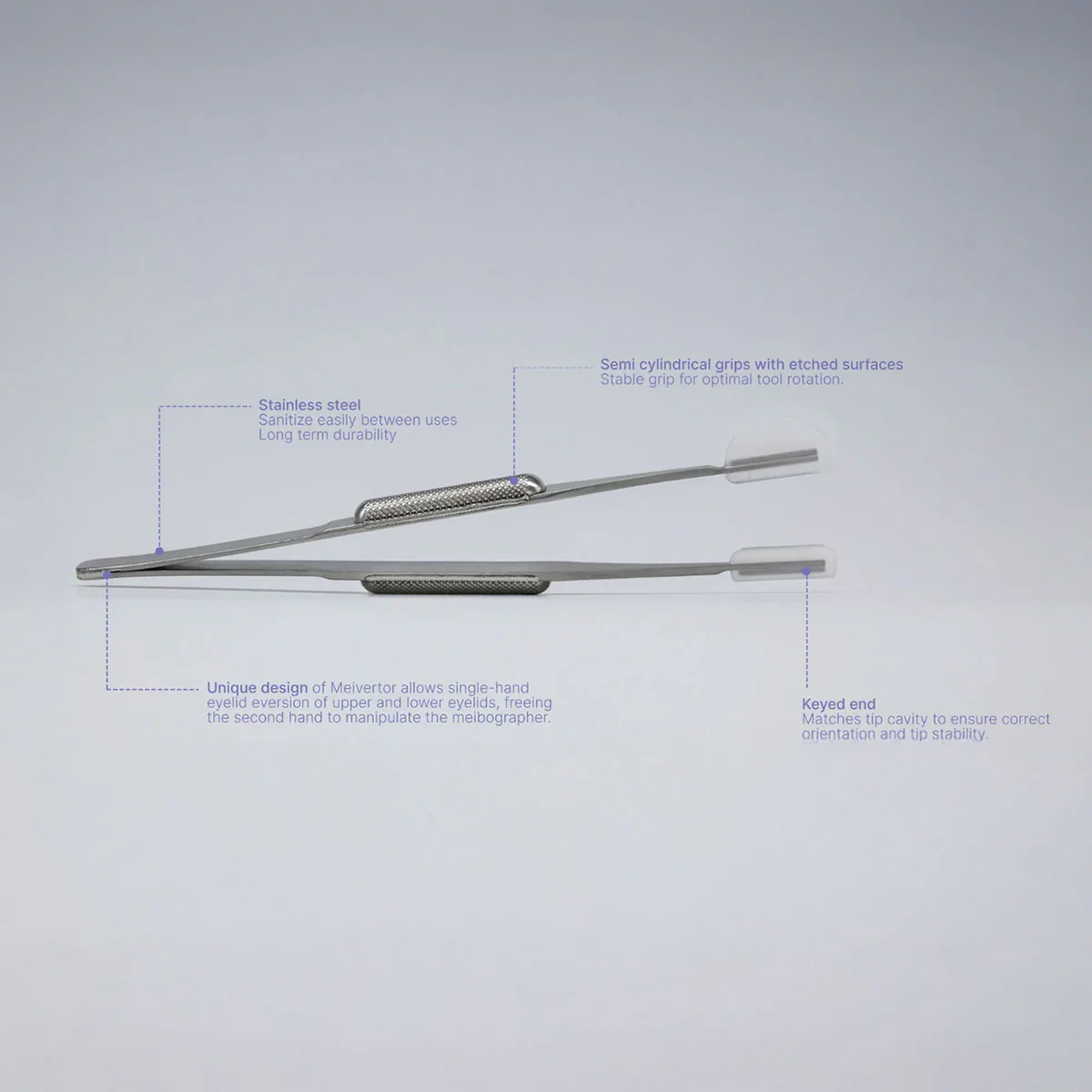 Product photo of Meivertor™ Starter Kit – Stainless Steel Handle + 100 Single-Use Disposable Tips for Eyelid Eversion