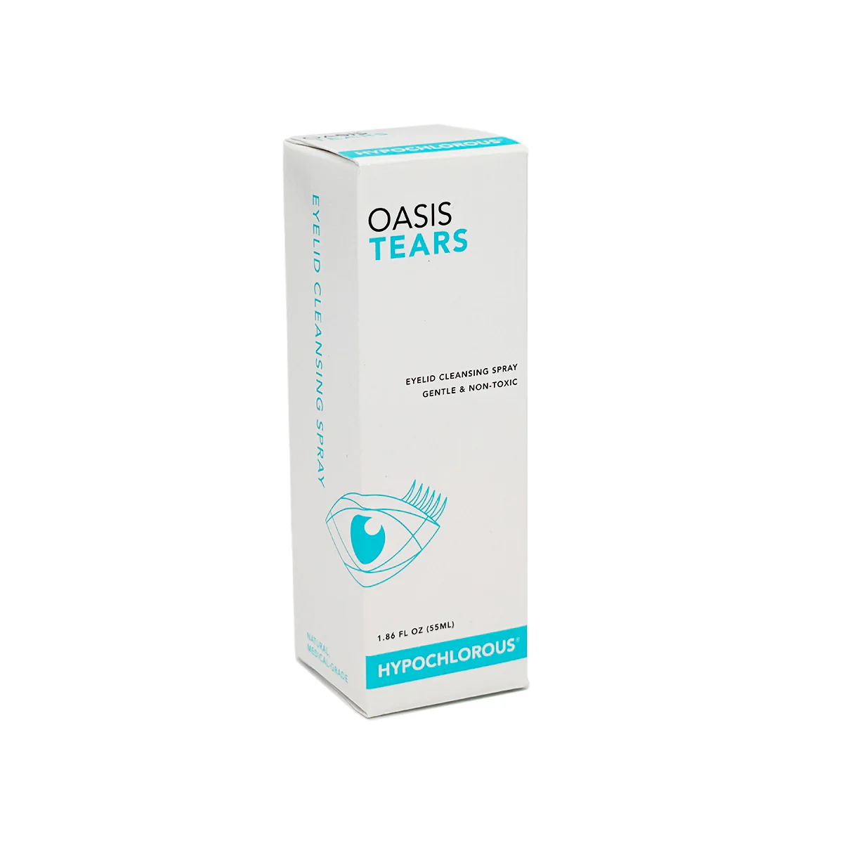 Oasis TEARS hypochlorous eyelid and lash cleansing spray, 55ml bottle