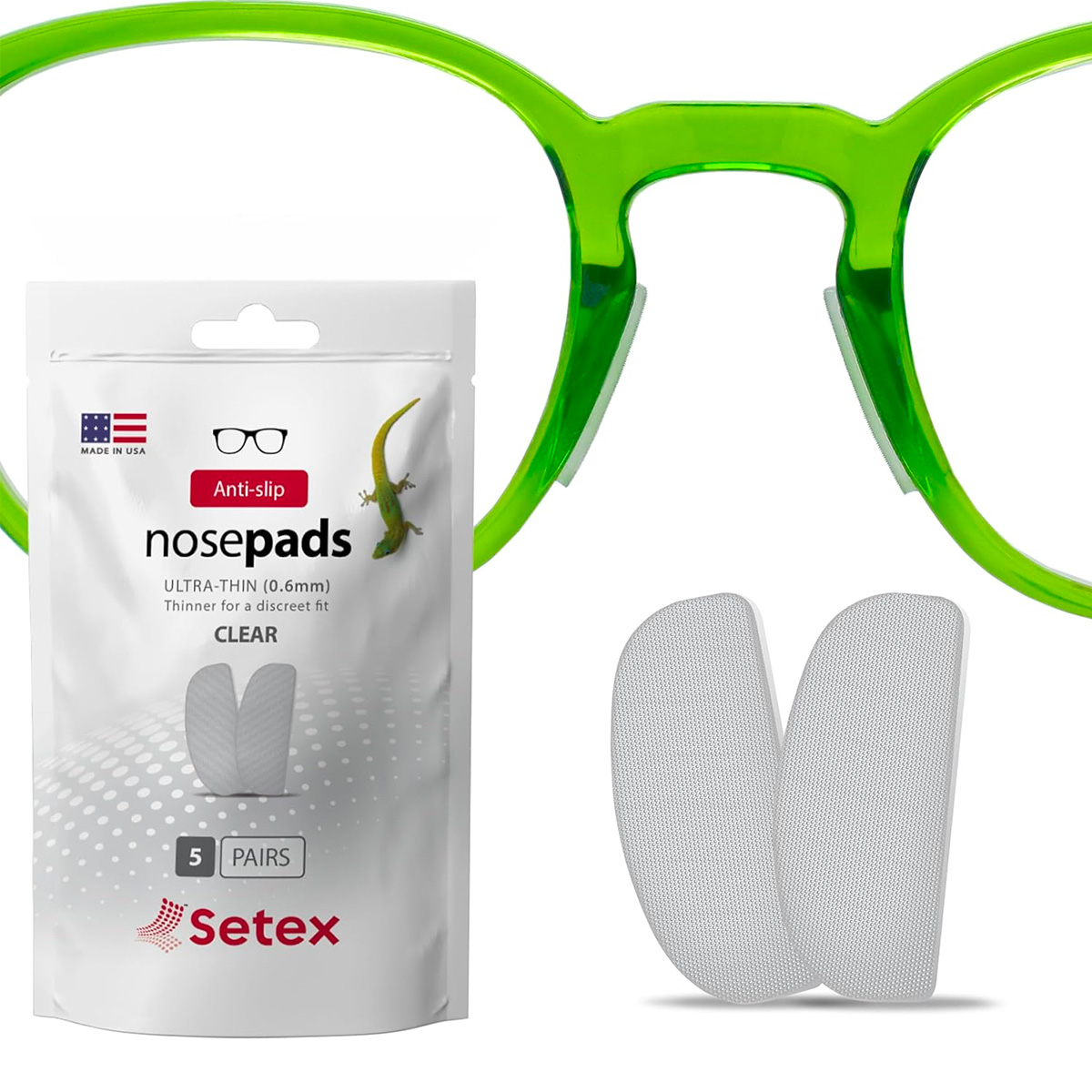 Setex anti-slip adhesive nose pads for eyeglasses